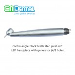 COXO® high-speed air turbine handpiece contra angle block teeth stan push 45°LED handpiece with generator(4/2hole) 