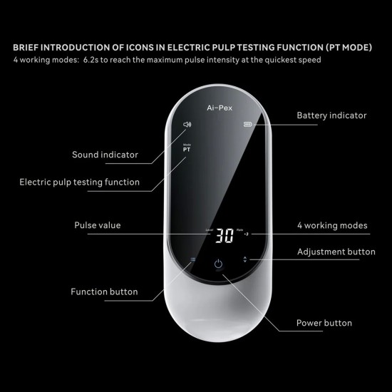 Woodpecker® Ai-Pex Multi-Frequency Apex Locator w/ Pulp Tester